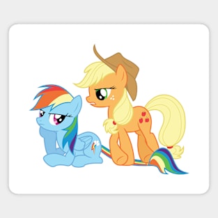 Applejack on Rainbow Dash’s tail Magnet